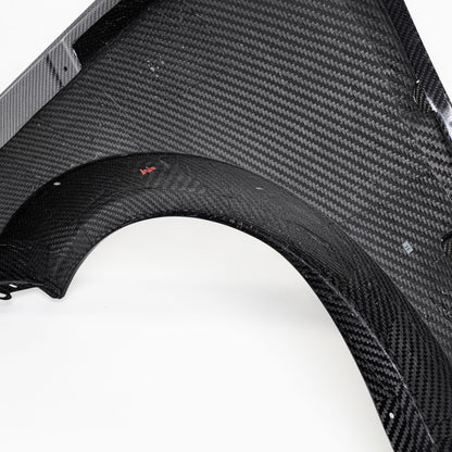 2015-2025 Dodge Charger Dry Gloss Carbon Fiber Type-Hellcat Front Fenders Widebody w/Flares 1pc