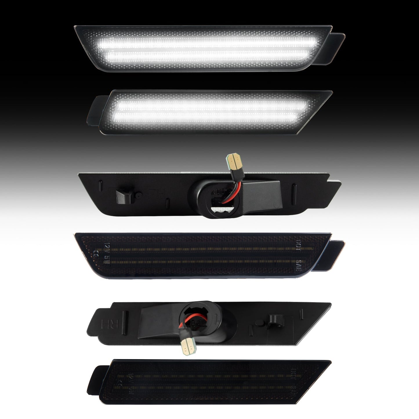 2010-2015 Chevrolet Camaro Smoked White LED Side Markers Set