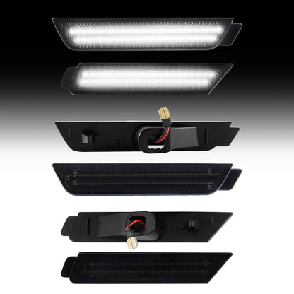 2010-2015 Chevrolet Camaro Smoked White LED Side Markers Set