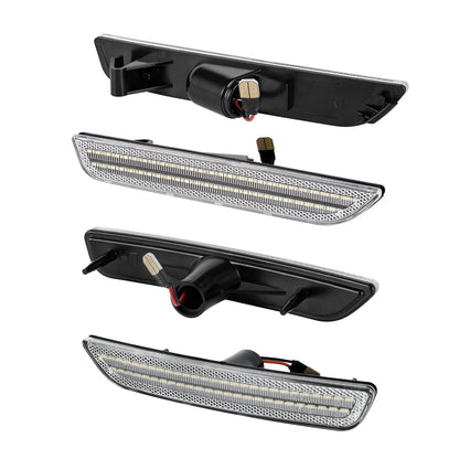 2010-2014 Ford Mustang Clear Lens White Dynamic Animation LED Side Markers