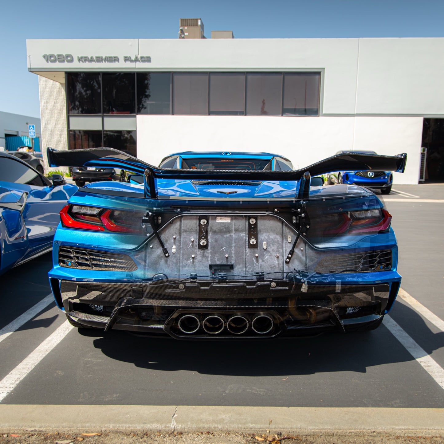 2023-2026 C8 Corvette Z06/E-Ray Z07 Carbon Fiber Rear High Spoiler w/ Integrated Upriser 1pc