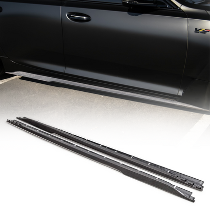2022-2026 Cadillac CT5-V Blackwing Type-ST Gloss Carbon Fiber Side Rocker Panel Extensions