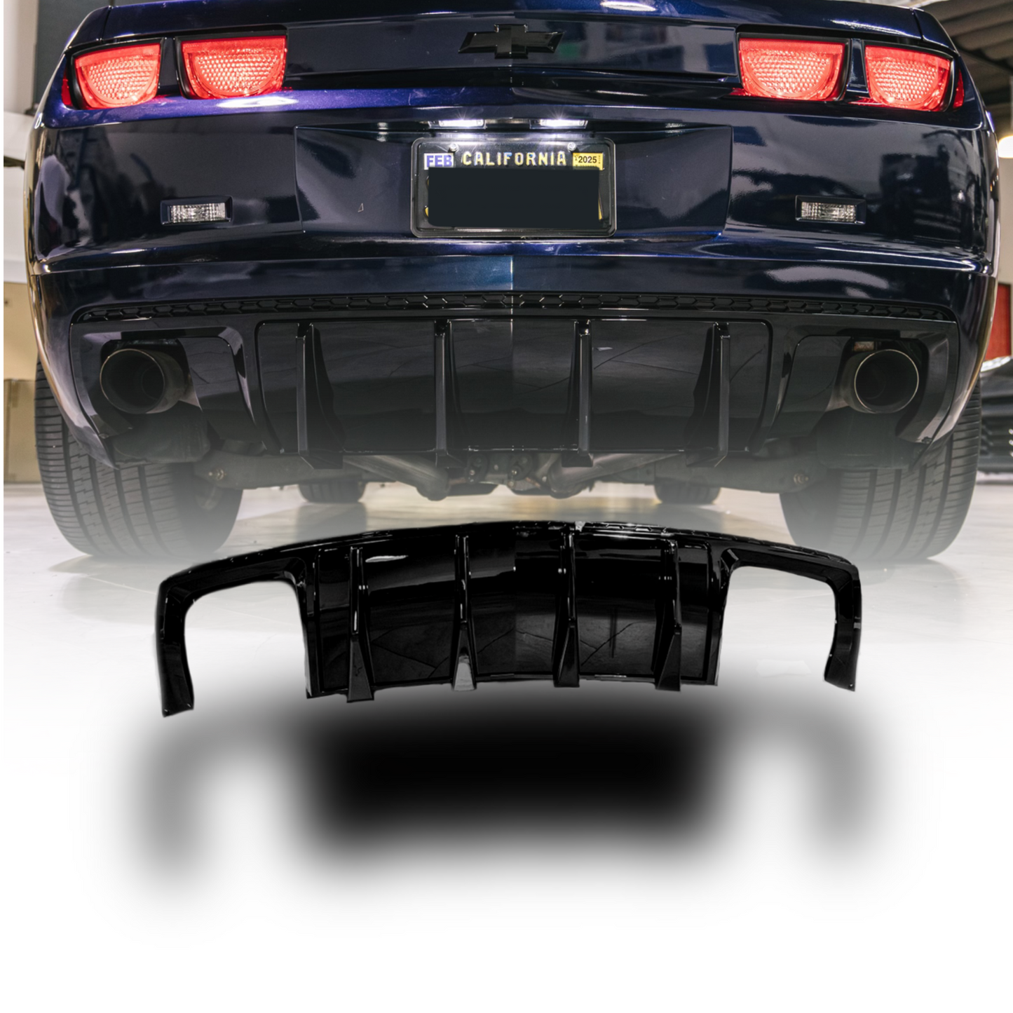 2010-2013 Chevy Camaro Evo Style Shark Fins Rear Diffuser Quad/Single Tips