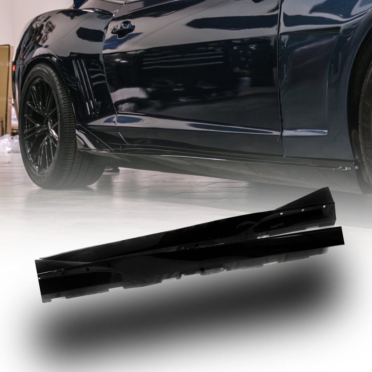2010-2015 Chevy Camaro Evo Style Gloss Black Side Skirt Rockers