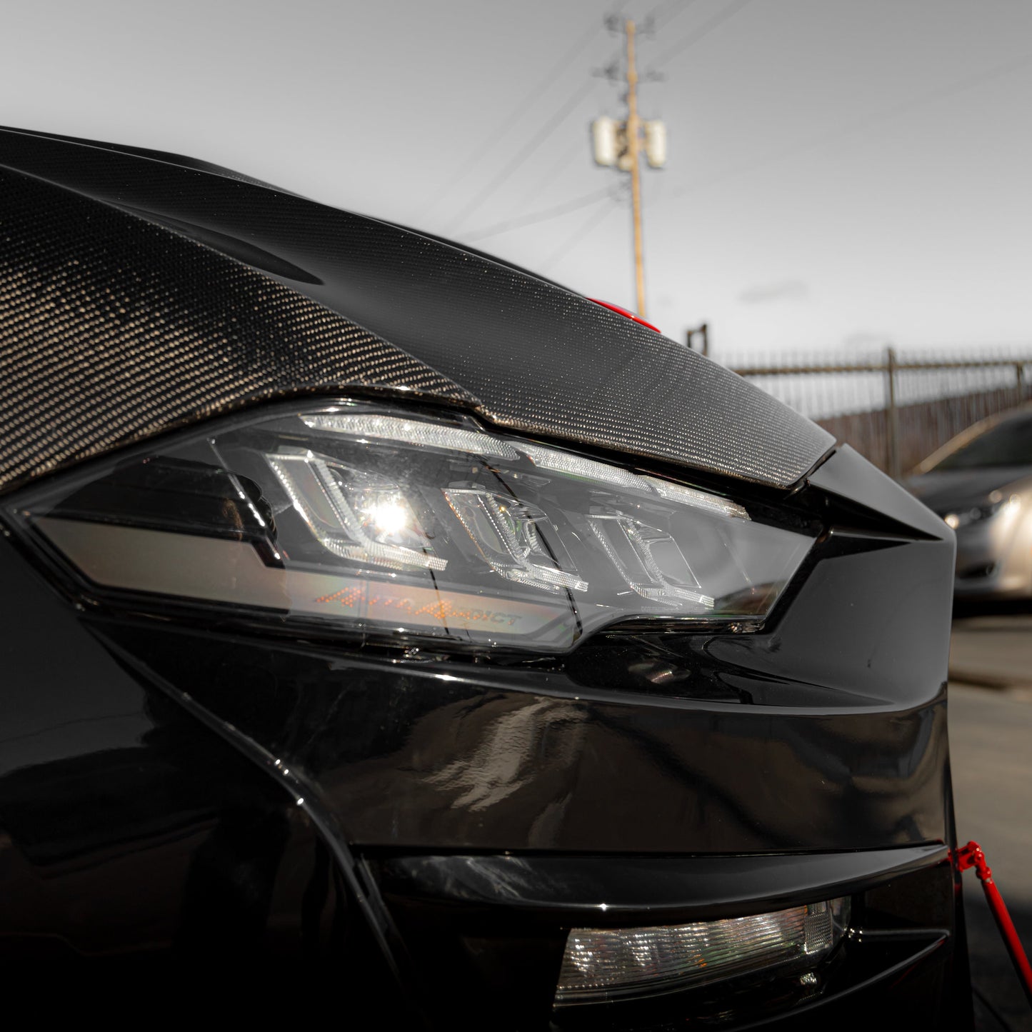 2018-2023 Ford Mustang Projector Headlights S650 Style LED Amber Sequential Turn Signals