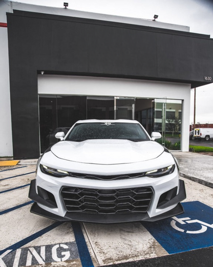 2019-2025 Chevy Camaro ZL1 1LE Track Package Front Bumper Conversion 13pcs Full Kit Flat BLK for Non-RS Headlights