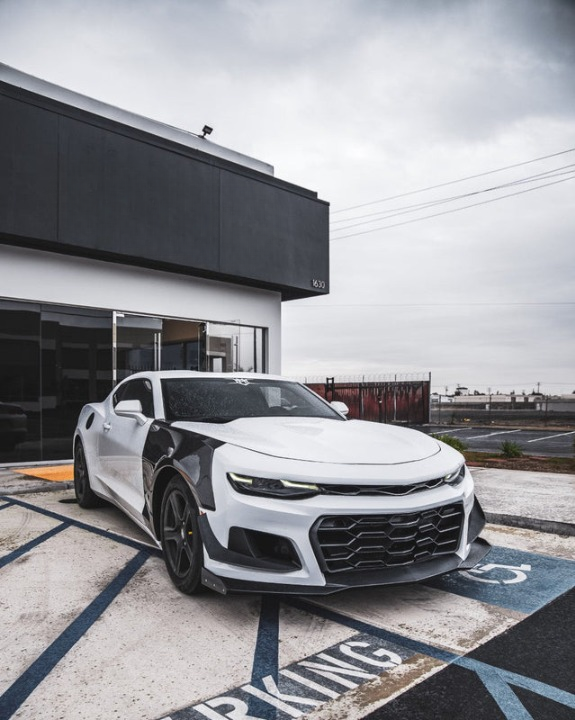2019-2025 Chevy Camaro ZL1 1LE Track Package Front Bumper Conversion 13pcs Full Kit Flat BLK for Non-RS Headlights