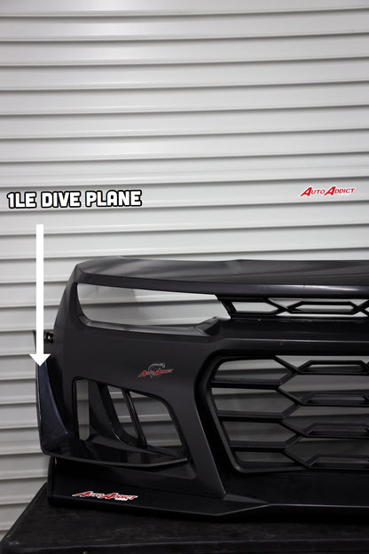 2010-2015 Chevy Camaro ZL1 1LE Track Package Front Bumper Conversion 11pcs Full Kit Flat BLK Body Kit