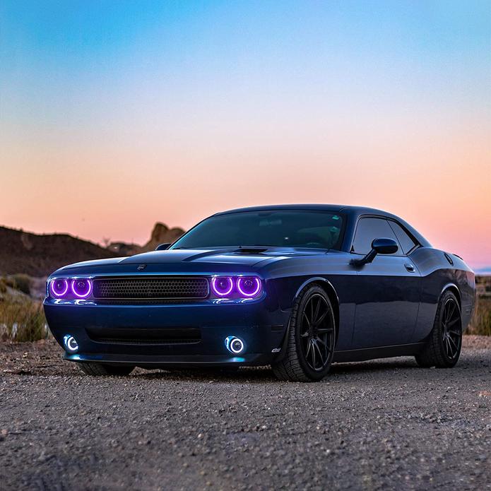 2008-2014 Dodge Challenger RGB Color Change OEM Replica Headlights Projector LED Lights