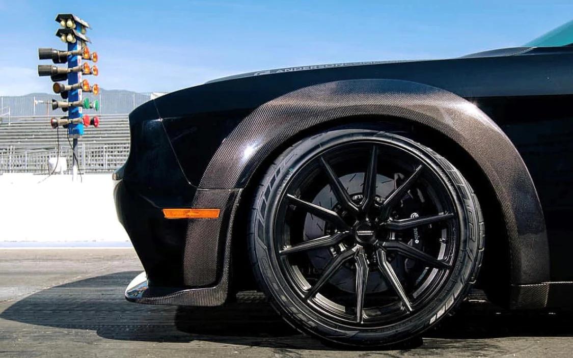 2018-2024 Dodge Challenger Widebody Hellcat/Demon/Redeye Carbon Fiber Front Fender Flare Extensions