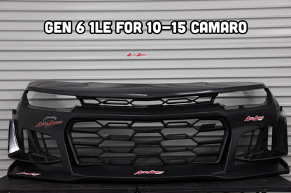 2010-2015 Chevy Camaro ZL1 1LE Track Package Front Bumper Conversion 11pcs Full Kit Flat BLK Body Kit