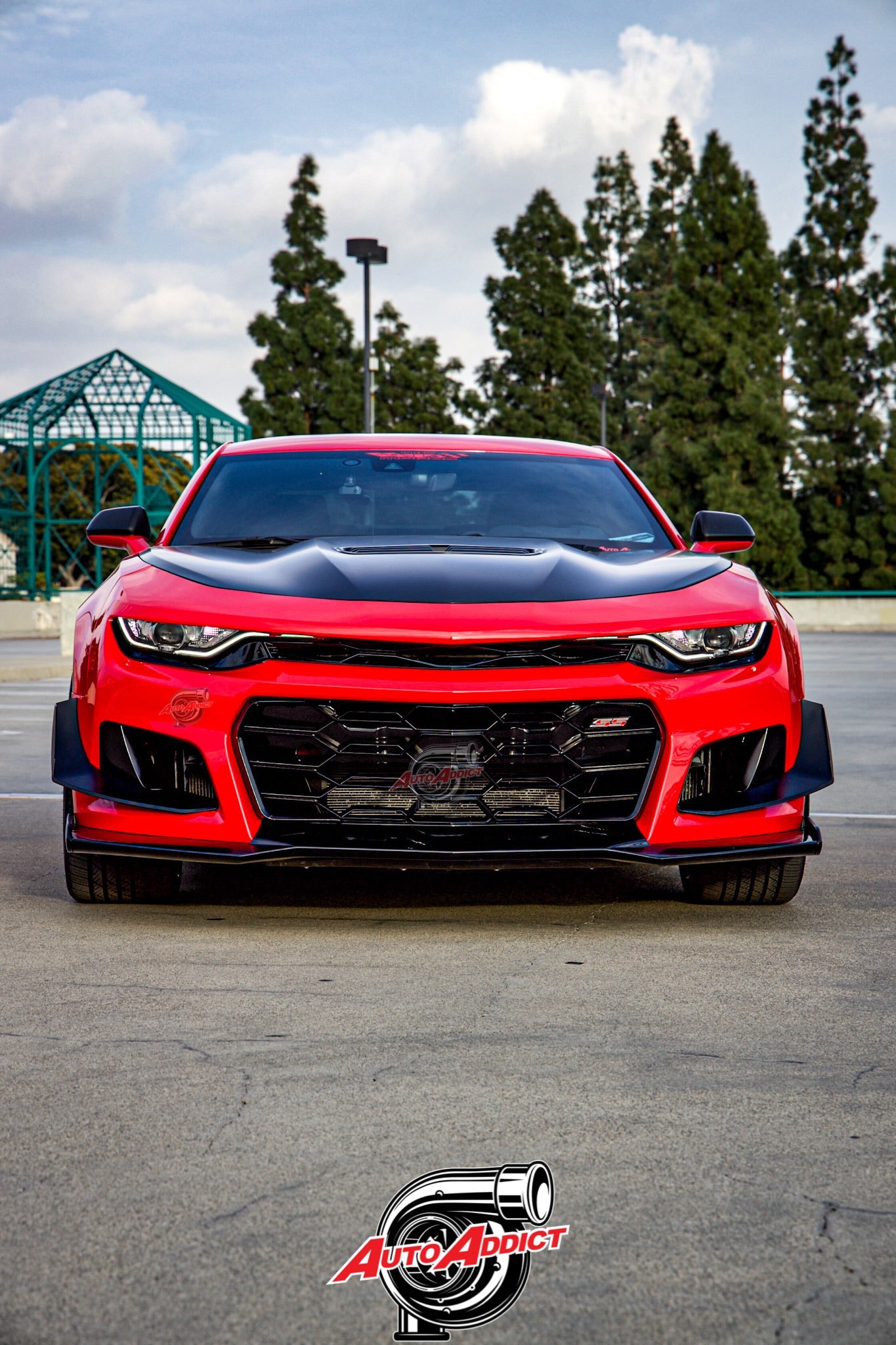 2019-2025 Chevy Camaro ZL1 1LE Track Package Front Bumper Conversion 13pcs Full Kit Flat BLK for RS Headlights