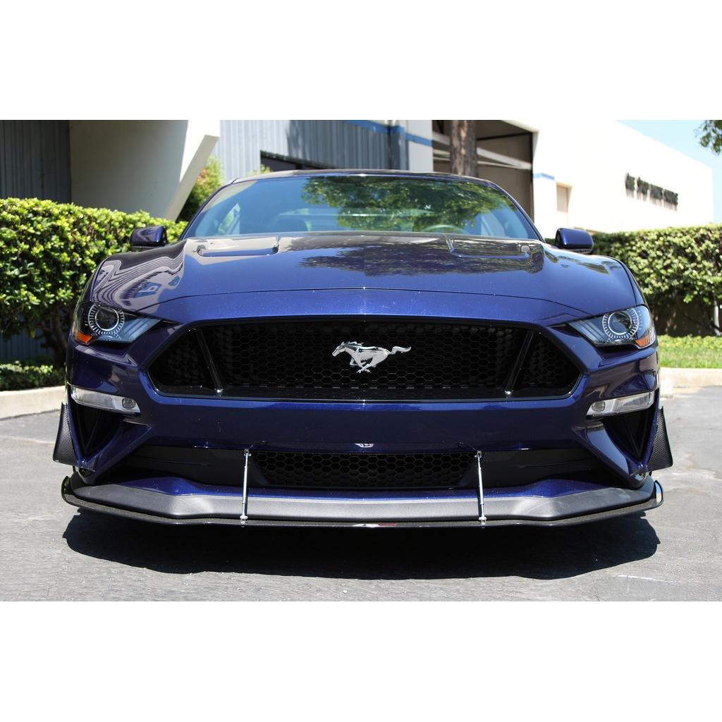 Carbon Fiber Front Bumper Canards-2018-2023 Ford S550 Mustang