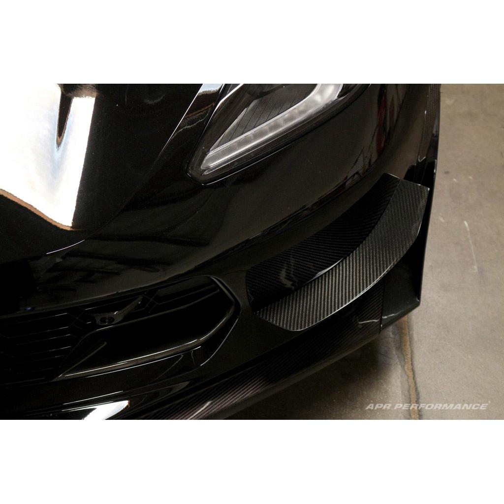 Carbon Fiber Front Bumper Race Canards- Chevrolet Corvette C7 / C7 Z06