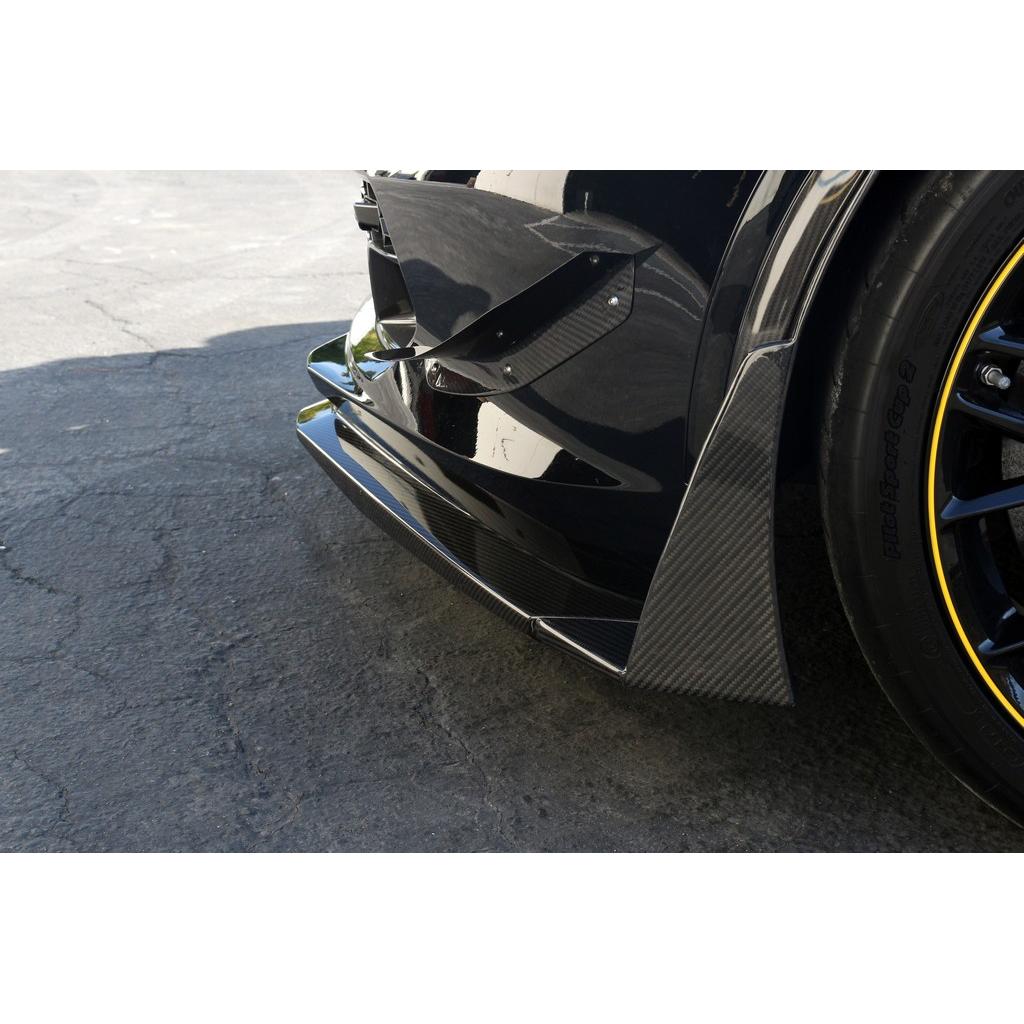 Carbon Fiber Front Bumper Canards and Spats- Chevrolet C7 Corvette Z06
