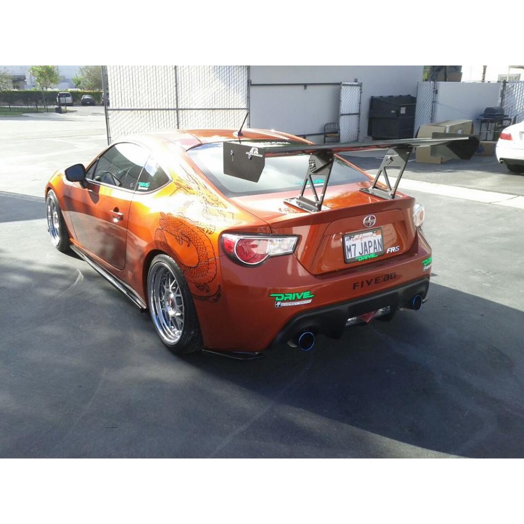 GT-250 Carbon Fiber Adjustable Wing w. 11" Pedestals Set - 2013-2020 Scion FRS / Toyota GT86/ Subaru BRZ