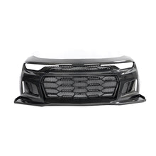 2019-2025 Chevy Camaro SS RS LT Black Panther ZL1 1LE 1PC Full Gloss Carbon Fiber Track Package Front Bumper Conversion for RS Headlights