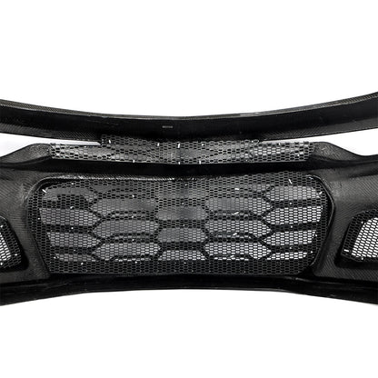 2019-2025 Chevy Camaro SS RS LT Black Panther ZL1 1LE 1PC Full Gloss Carbon Fiber Track Package Front Bumper Conversion for RS Headlights
