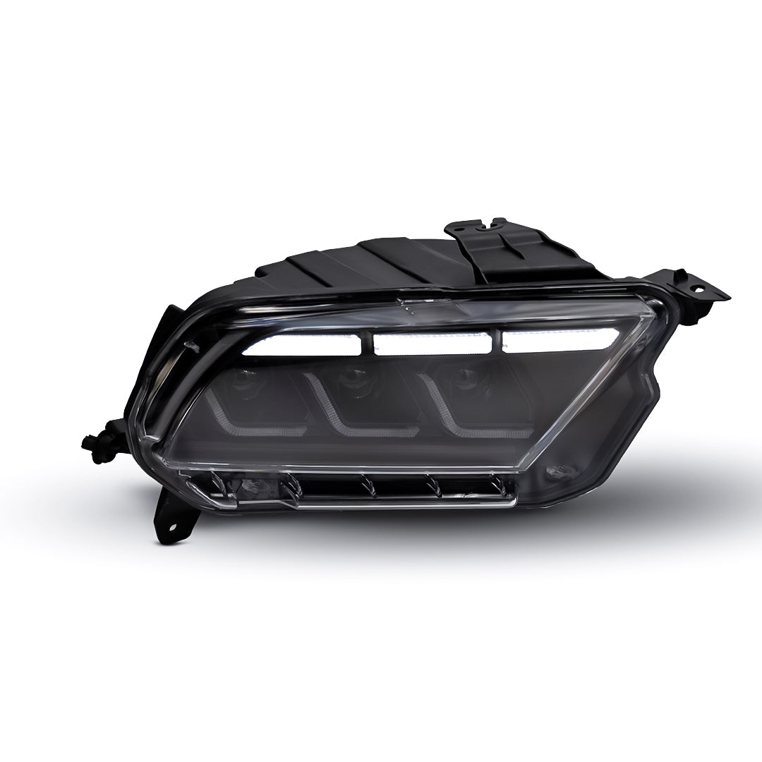 2010-2014 S197 Ford Mustang S650 Style LED Headlights W/ Amber Sequential Turn Signal (Pair)