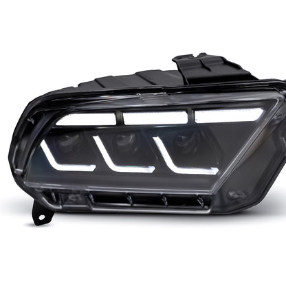 2010-2014 S197 Ford Mustang S650 Style LED Headlights W/ Amber Sequential Turn Signal (Pair)